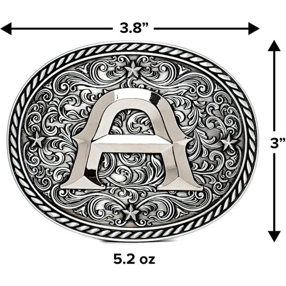 Women\'s Silver M Cowgirl Initial Large Letter Zinc Alloy Imported Belt Buckles main image 6